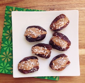 Medjool Dates Stuffed with Almond Butter and Coconut